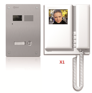 2-Tråds Porttelefonpaket - Ljud & Bild, 1 knapp/monitor