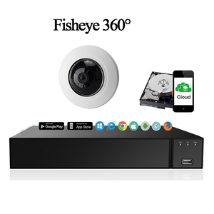 Fisheye-paket, NVR, Kamera, 3TB HDD (Övervakar 360°)