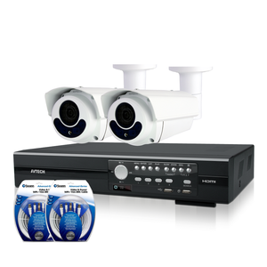 HD-CCTV övervakningspaket, 2 utomhuskameror & DVR (2MP)