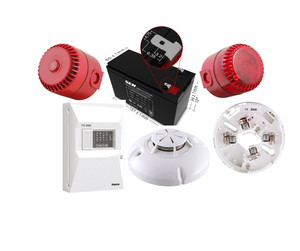 Brandlarmspaket, 5 detektorer+sirener och blinkljus