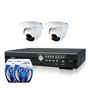 HD-CCTV övervakningspaket, 2 inomhuskameror & DVR (2MP)